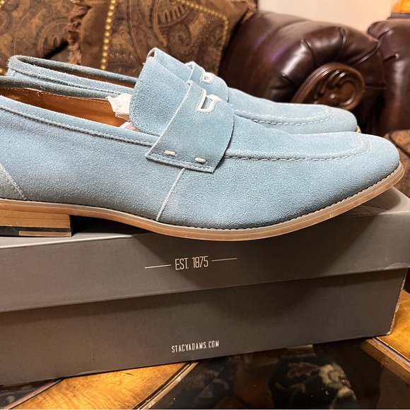 Light blue suede Stacy Adams loafers - Picture 6 of 7